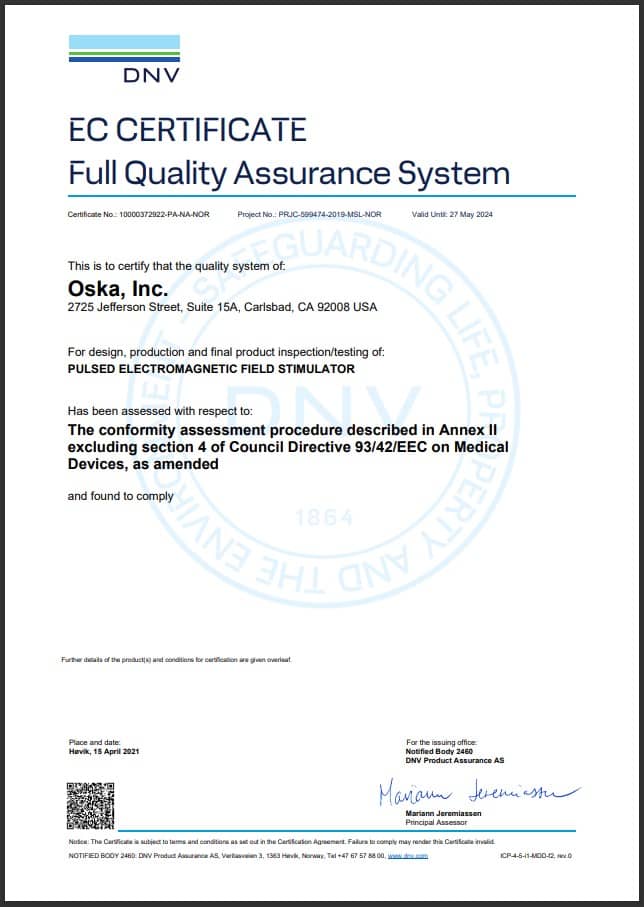 EC Certificate EC Full Full Quality Assurance Certificate